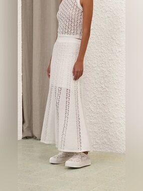 Zimmermann Wylie Flared Knit Maxi Skirt